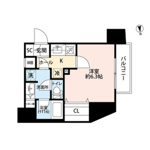1K 間取り図
