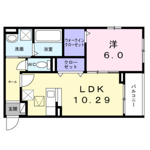 1LDK 間取り図