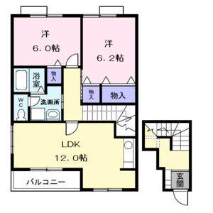 2LDK 間取り図