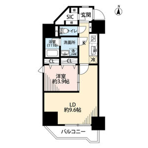 1LDK 間取り図