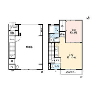 1LDK 間取り図