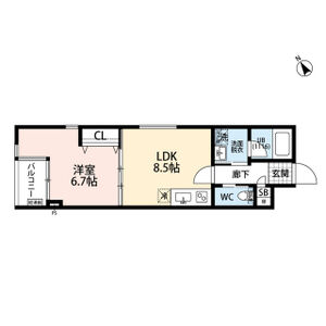 1LDK 間取り図