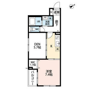 1K 間取り図