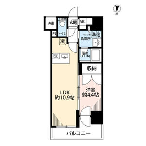 1LDK 間取り図