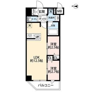 2LDK 間取り図