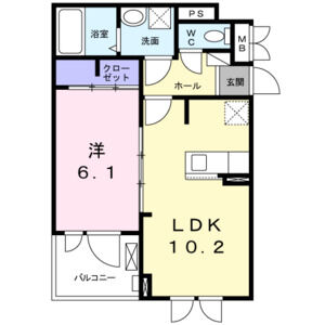 1LDK 間取り図