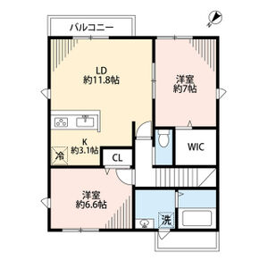 2LDK 間取り図