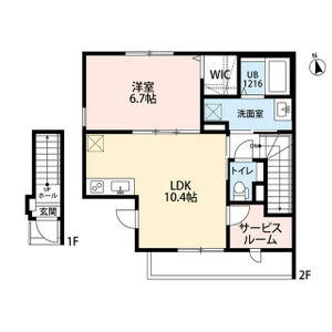 1LDK 間取り図