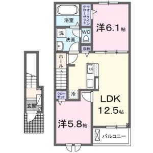 2LDK 間取り図