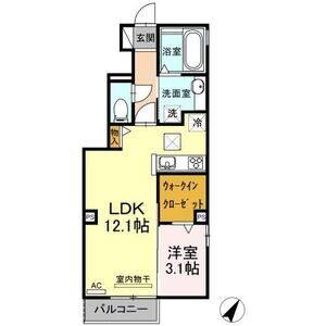 1LDK 間取り図