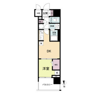 1DK 間取り図