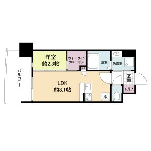 1LDK 間取り図