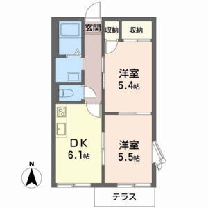 2DK 間取り図