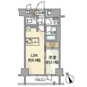 1LDK 間取り図