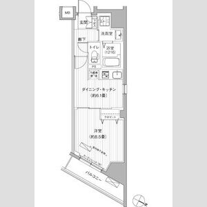 1DK 間取り図