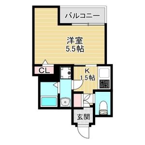 1K 間取り図