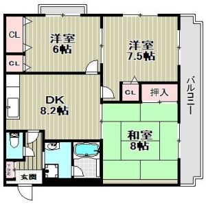 3DK 間取り図
