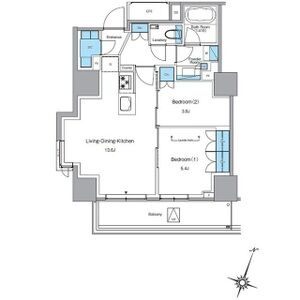 2LDK 間取り図