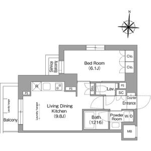 1LDK 間取り図