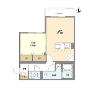 1LDK 間取り図