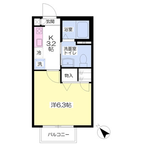 1K 間取り図