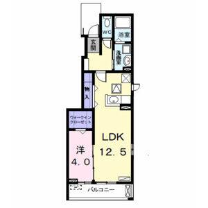 1LDK 間取り図