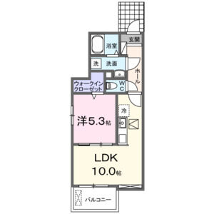1LDK 間取り図