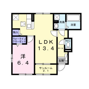 1LDK 間取り図