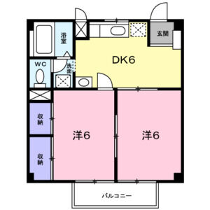 2DK 間取り図