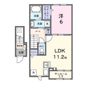 1LDK 間取り図