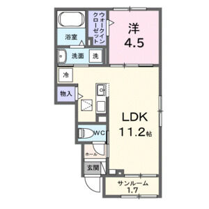 1LDK 間取り図