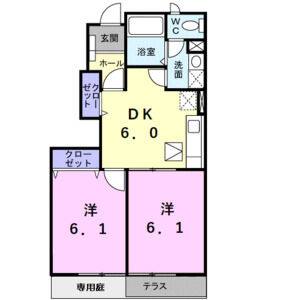 2DK 間取り図
