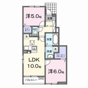 2LDK 間取り図