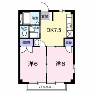 2DK 間取り図