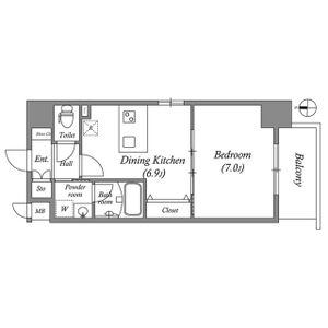 1DK 間取り図