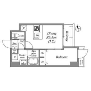 1DK 間取り図