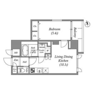 1LDK 間取り図
