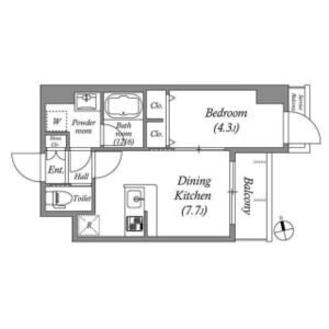 1DK 間取り図
