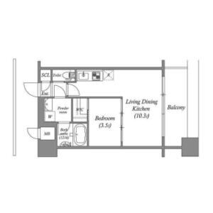 1LDK 間取り図