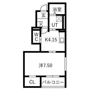 1LDK 間取り図