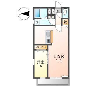 1LDK 間取り図