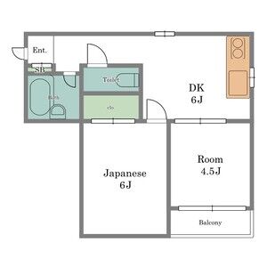2DK 間取り図