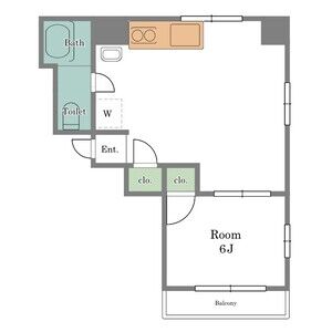 1DK 間取り図