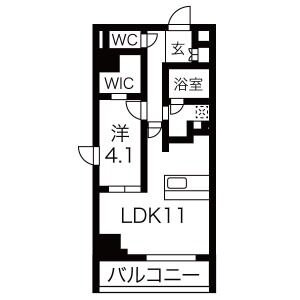 1LDK 間取り図