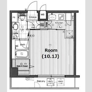 1K 間取り図