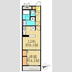 1LDK 間取り図