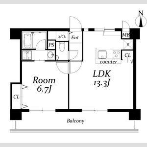 1LDK 間取り図