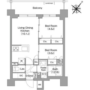 2LDK 間取り図