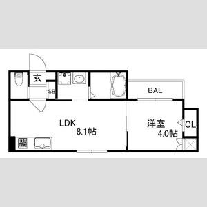 1LDK 間取り図