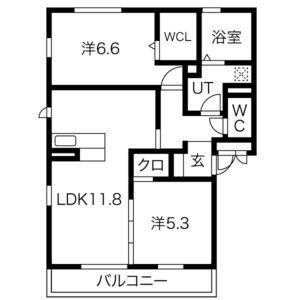 2LDK 間取り図
